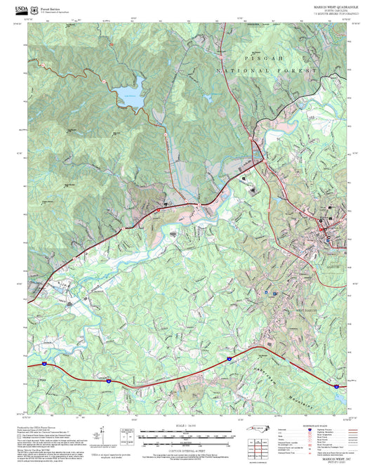 2025 Forest Service Topo Map of Marion West North Carolina