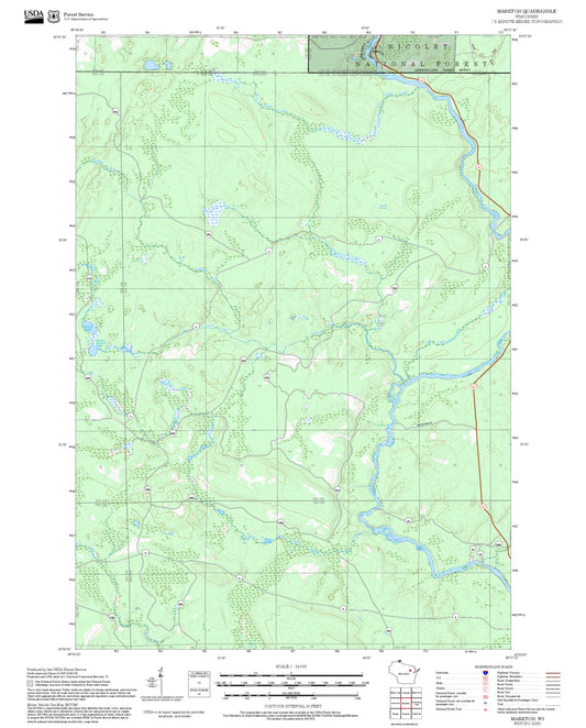 2025 Forest Service Topo Map of Markton Wisconsin