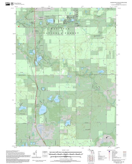 2025 Forest Service Topo Map of Marlborough Michigan