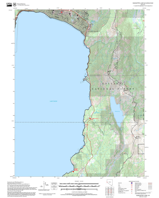2025 Forest Service Topo Map of Marlette Lake Nevada