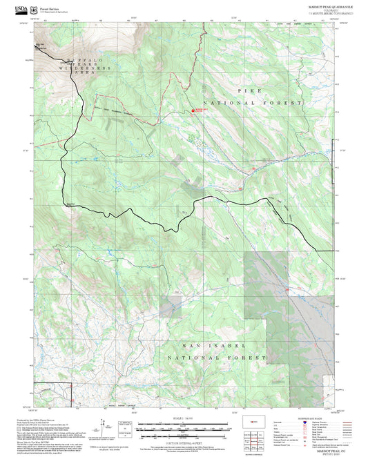 2025 Forest Service Topo Map of Marmot Peak Colorado