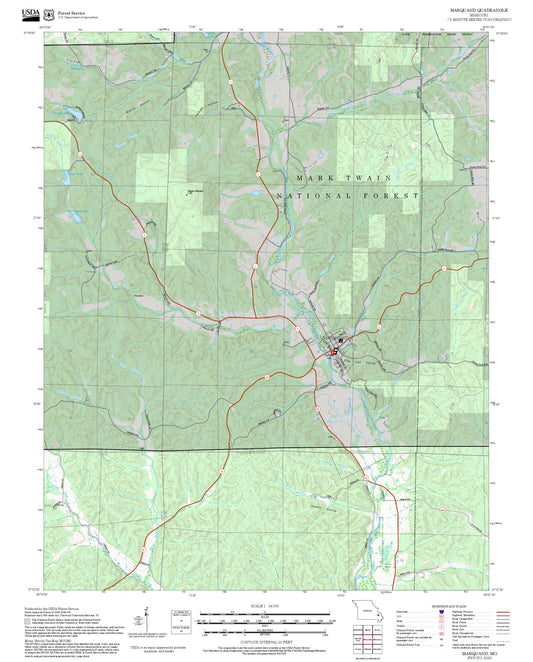 2025 Forest Service Topo Map of Marquand Missouri
