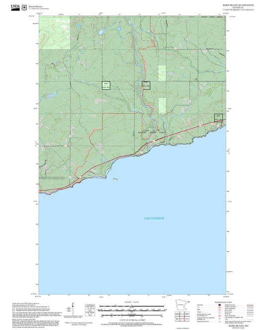 2025 Forest Service Topo Map of Marr Island Minnesota