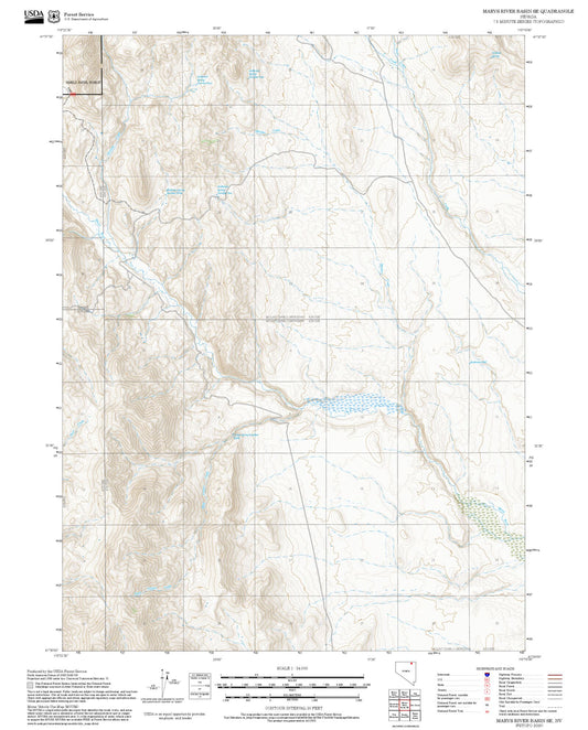 2025 Forest Service Topo Map of Marys River Basin SE Nevada
