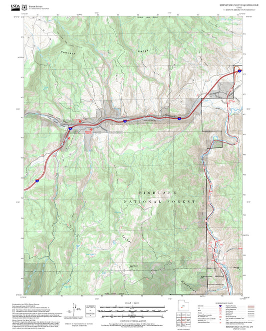2025 Forest Service Topo Map of Marysvale Canyon Utah