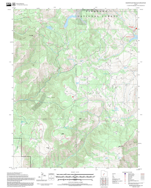 2025 Forest Service Topo Map of Marysvale Peak Utah