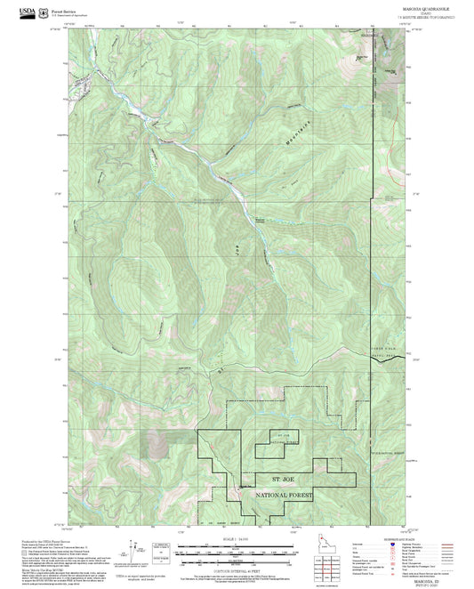 2025 Forest Service Topo Map of Masonia Idaho