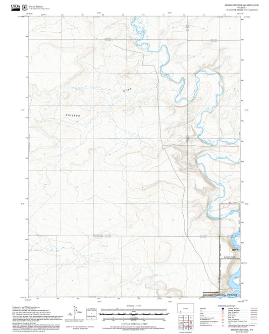 2025 Forest Service Topo Map of Massacre Hill Wyoming
