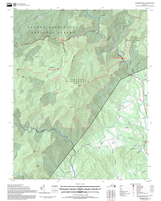 2025 Forest Service Topo Map of Massies Mill Virginia
