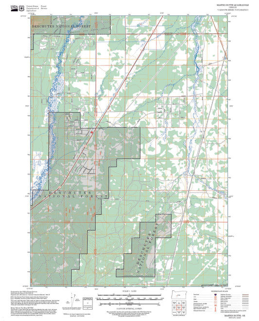 2025 Forest Service Topo Map of Masten Butte Oregon