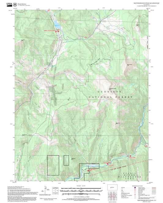 2025 Forest Service Topo Map of Matchless Mountain Colorado
