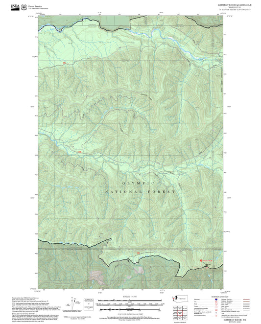 2025 Forest Service Topo Map of Matheny Ridge Washington