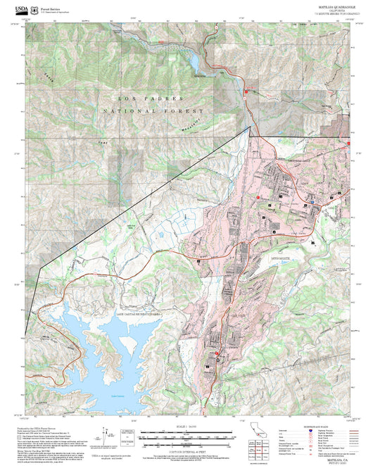 2025 Forest Service Topo Map of Matilija California