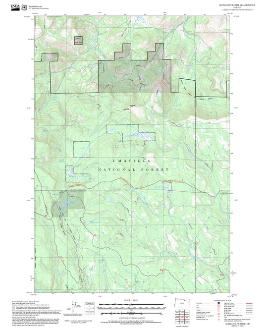 2025 Forest Service Topo Map of Matlock Prairie Oregon