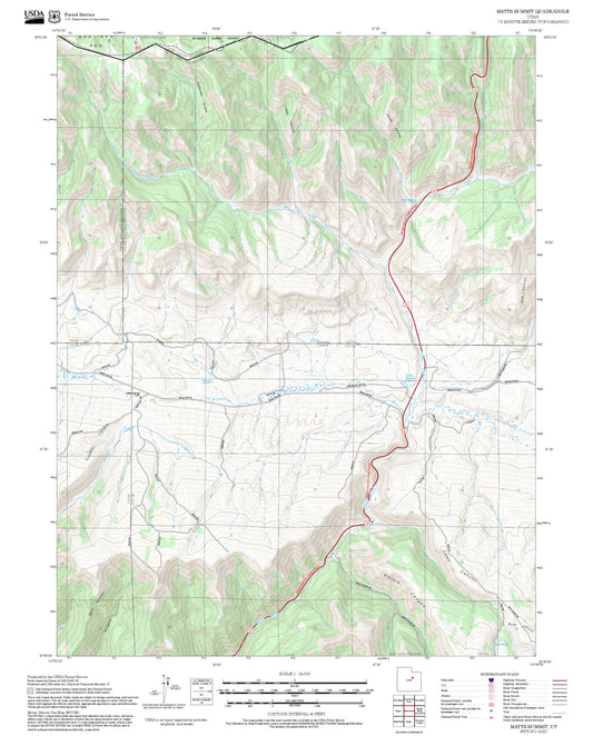 2025 Forest Service Topo Map of Matts Summit Utah