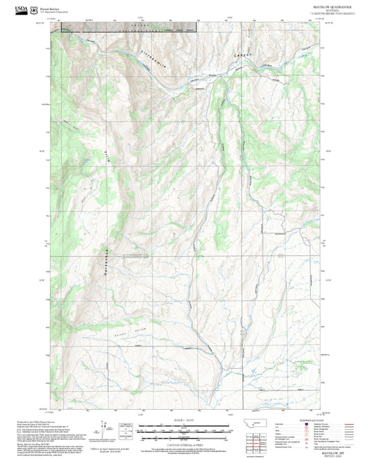 2025 Forest Service Topo Map of Maudlow Montana