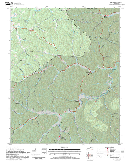 2025 Forest Service Topo Map of Maulden Kentucky