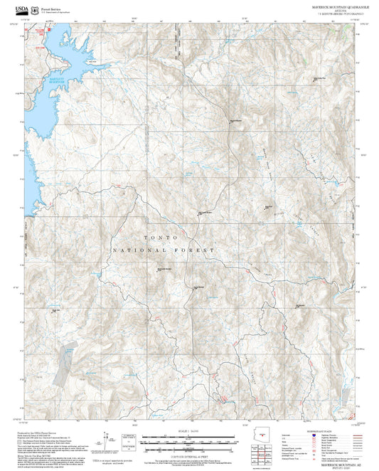 2025 Forest Service Topo Map of Maverick Mountain Arizona