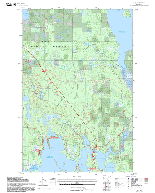 2025 Forest Service Topo Map of Max Minnesota