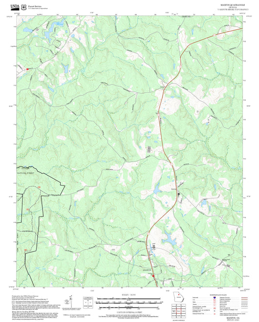 2025 Forest Service Topo Map of Maxeys Georgia