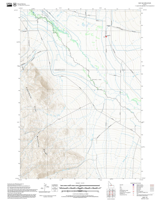 2025 Forest Service Topo Map of May Idaho