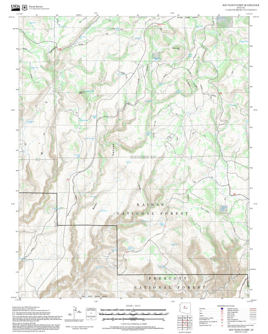 2025 Forest Service Topo Map of May Tank Pocket Arizona