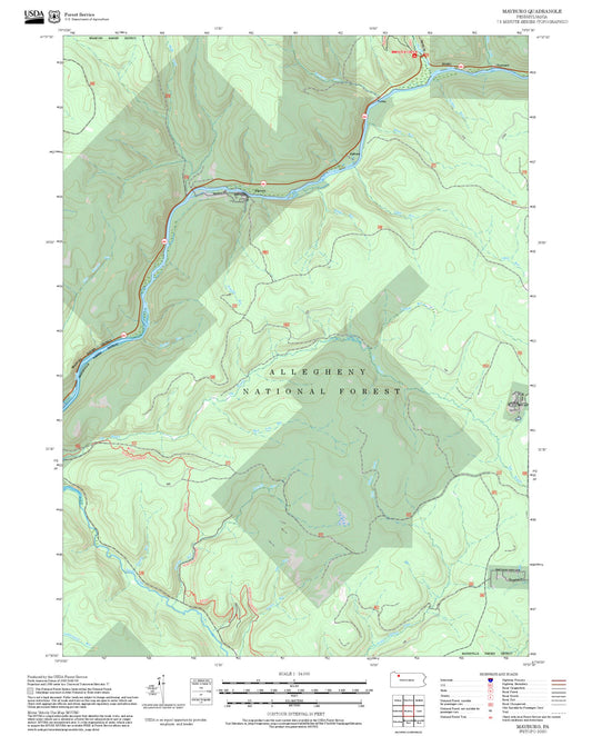 2025 Forest Service Topo Map of Mayburg Pennsylvania