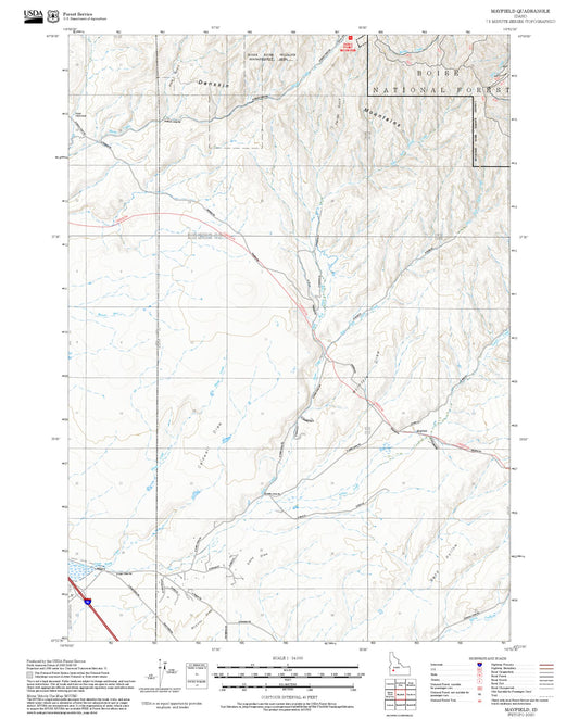 2025 Forest Service Topo Map of Mayfield Idaho
