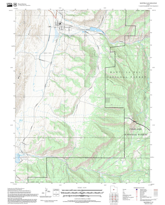 2025 Forest Service Topo Map of Mayfield Utah