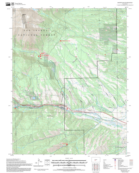 2025 Forest Service Topo Map of Maysville Colorado