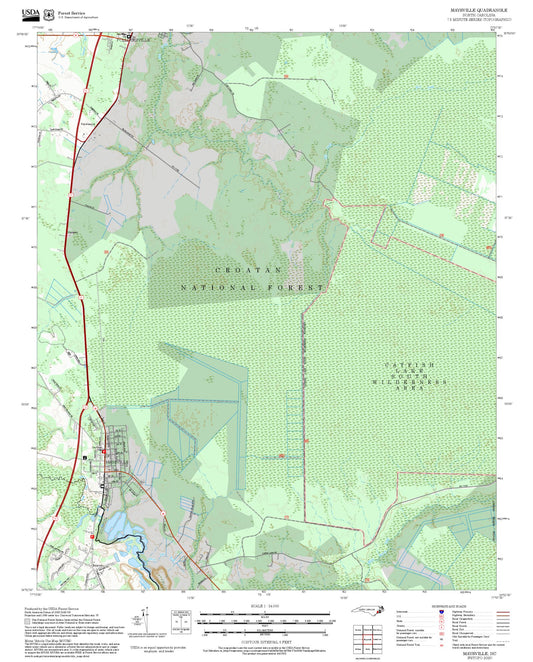 2025 Forest Service Topo Map of Maysville North Carolina