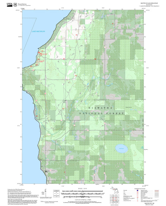 2025 Forest Service Topo Map of Maywood Michigan