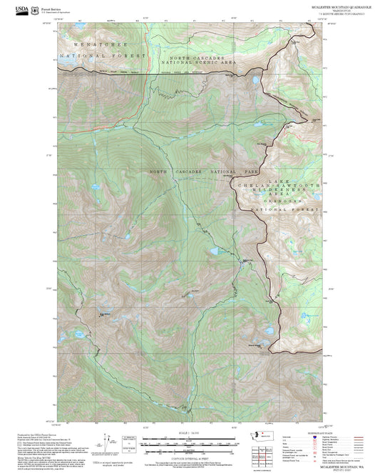 2025 Forest Service Topo Map of McAlester Mountain Washington