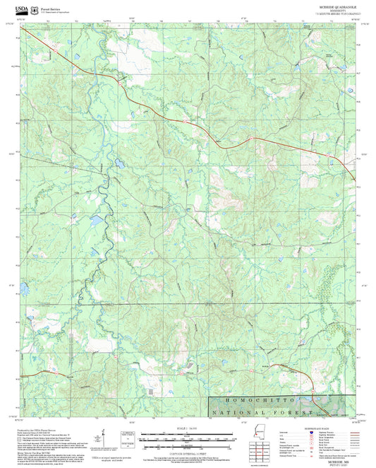 2025 Forest Service Topo Map of McBride Mississippi