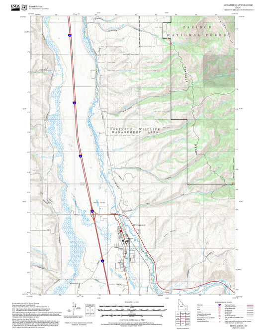 2025 Forest Service Topo Map of McCammon Idaho