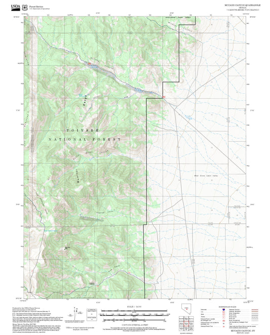 2025 Forest Service Topo Map of McCann Canyon Nevada