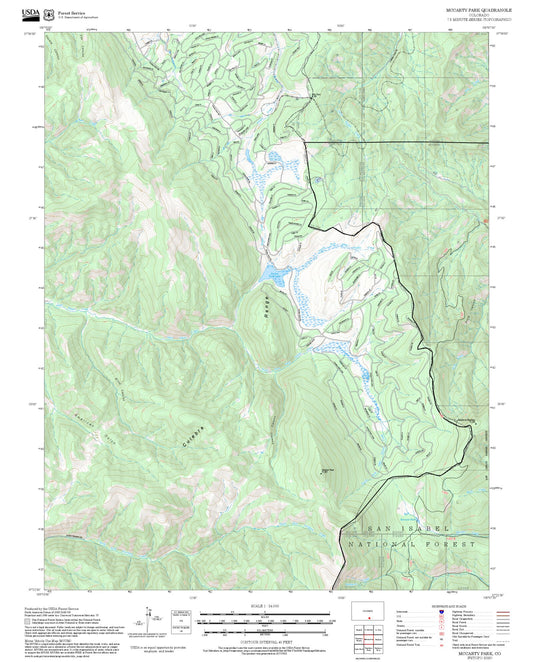 2025 Forest Service Topo Map of McCarty Park Colorado