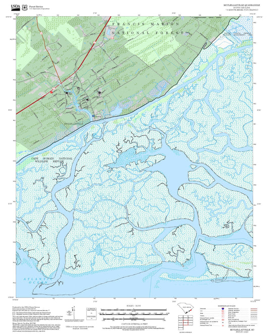 2025 Forest Service Topo Map of McClellanville South Carolina