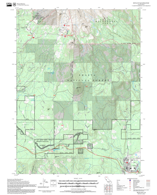 2025 Forest Service Topo Map of McCloud California