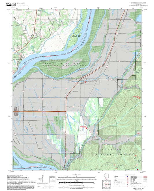 2025 Forest Service Topo Map of McClure Illinois
