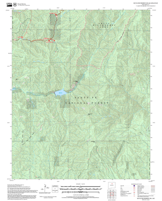 2025 Forest Service Topo Map of McClure Reservoir New Mexico