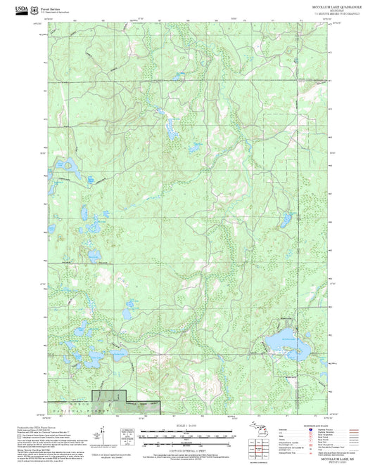 2025 Forest Service Topo Map of McCollum Lake Michigan
