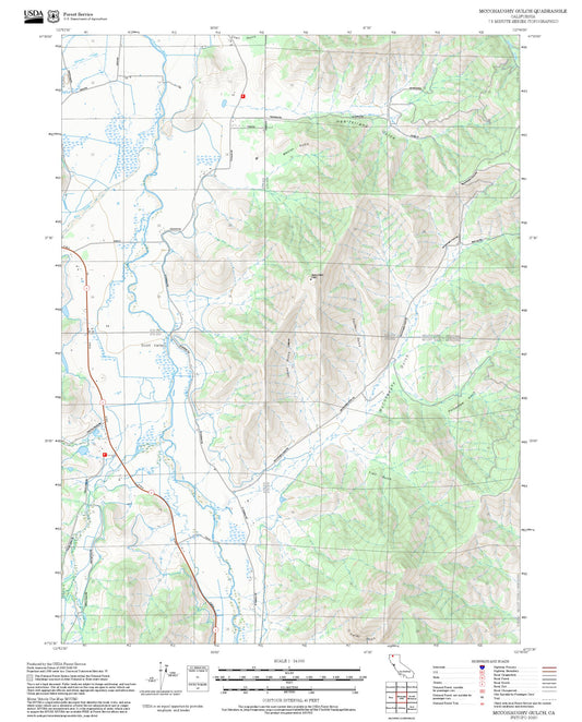 2025 Forest Service Topo Map of McConaughy Gulch California