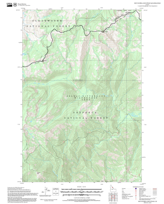 2025 Forest Service Topo Map of McConnell Mountain Idaho