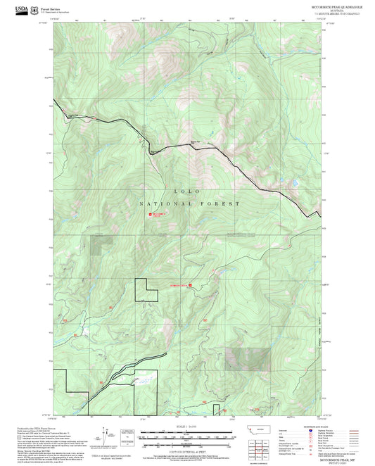 2025 Forest Service Topo Map of McCormick Peak Montana