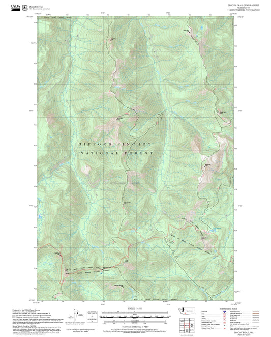 2025 Forest Service Topo Map of McCoy Peak Washington
