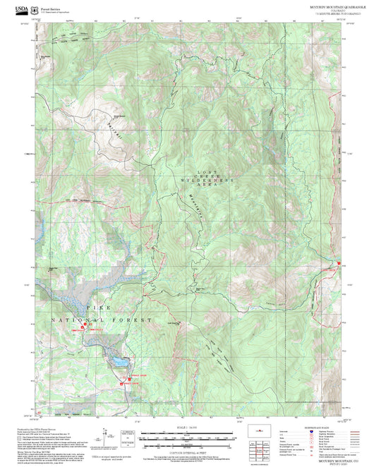 2025 Forest Service Topo Map of McCurdy Mountain Colorado