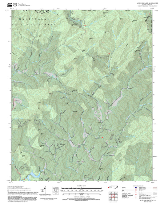 2025 Forest Service Topo Map of McDaniel Bald North Carolina