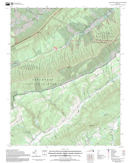 2025 Forest Service Topo Map of McDonalds Mill Virginia