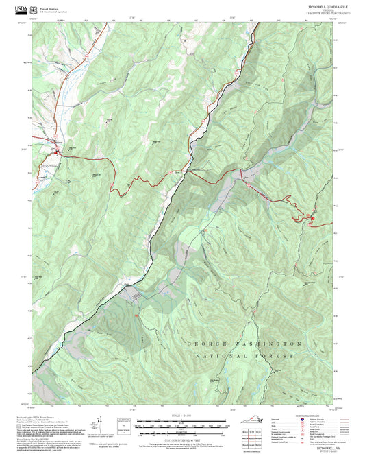 2025 Forest Service Topo Map of McDowell Virginia